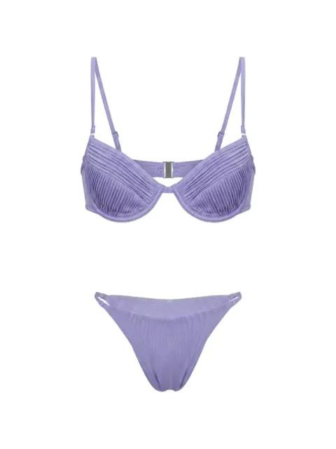 Amy pleated shirred bikini by SELIA RICHWOOD