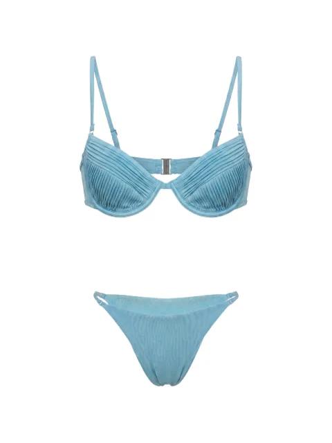 Amy shirred pleated bikini by SELIA RICHWOOD