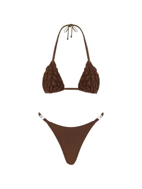 Lia textured tie bikini by SELIA RICHWOOD