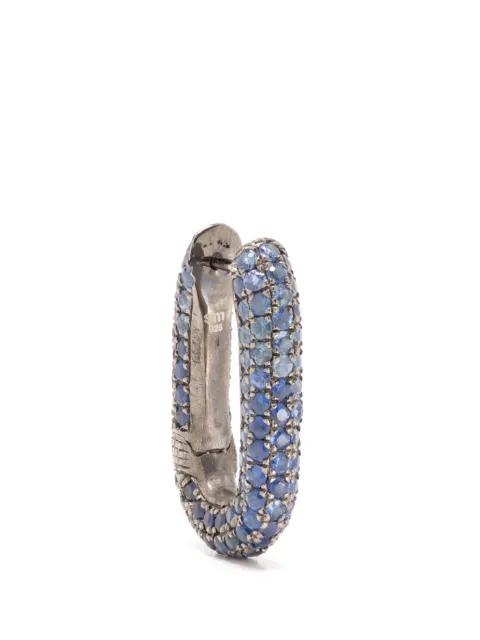saphire hoop earring by SELIM MOUZANNAR