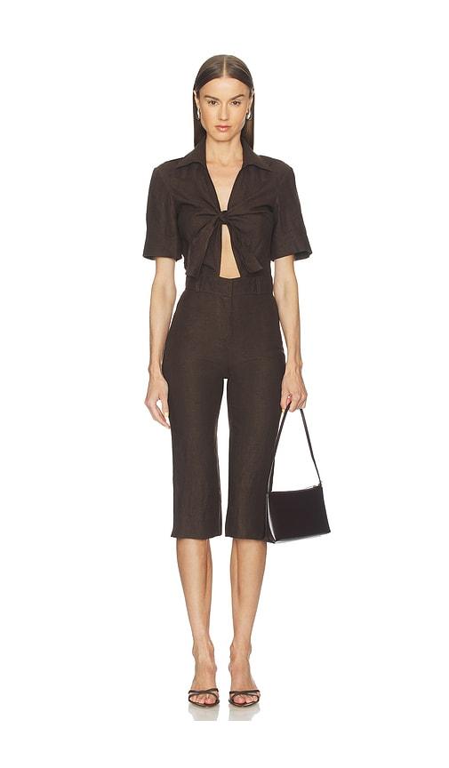 SELMACILEK Polo Jumpsuit in Brown by SELMACILEK