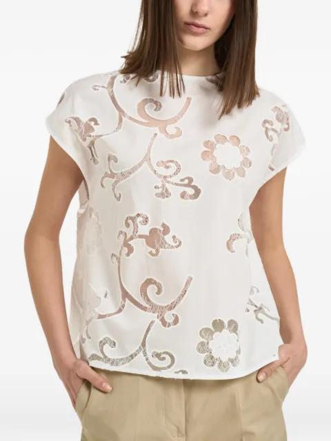 Andrea lace-insert cut-out shirt by SEMICOUTURE