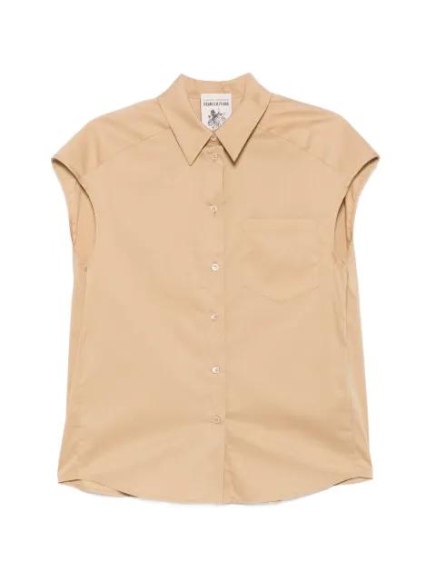 Lottie cap-sleeve button-down shirt by SEMICOUTURE