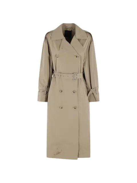 Monica Taupe belted double-breasted coat by SEMICOUTURE