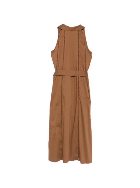 Myrtie ladder-stitch belted dress by SEMICOUTURE