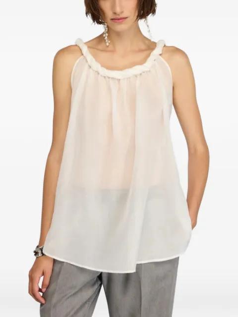 Paulene twisted-neckline sleeveless top by SEMICOUTURE