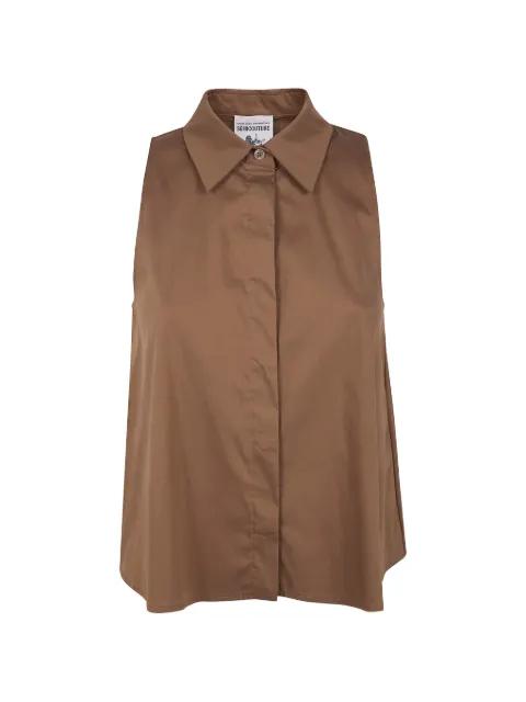 Quanta sleeveless box-pleat shirt by SEMICOUTURE