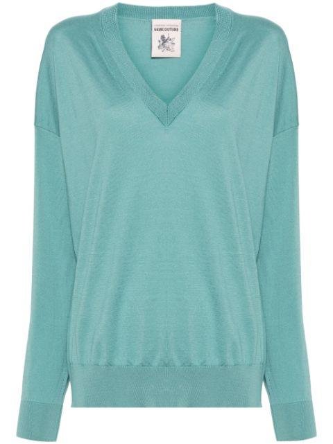 V-neck cotton jumper by SEMICOUTURE