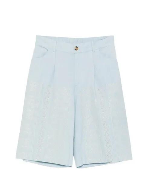 Zelda embroidered cotton shorts by SEMICOUTURE