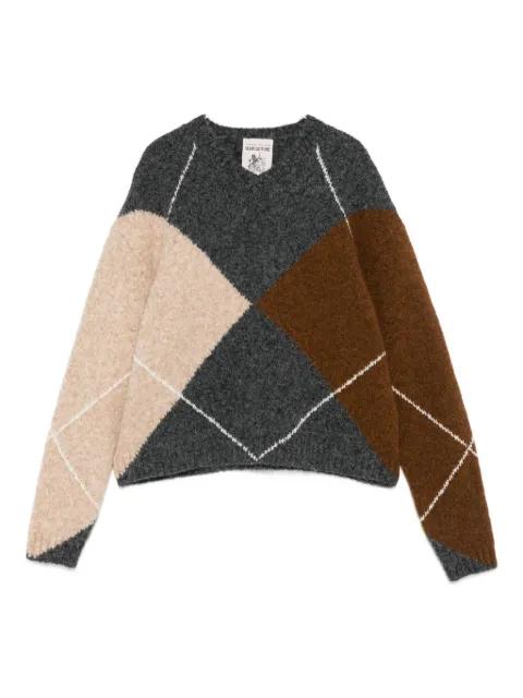argyle-pattern wool sweater by SEMICOUTURE