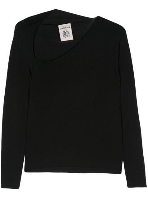 asymmetric long-sleeves jumper by SEMICOUTURE