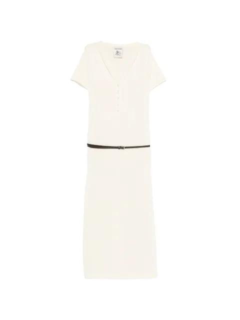 belted button-fastening maxi dress by SEMICOUTURE