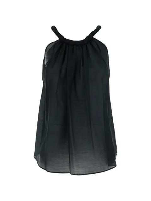 braided-neck gathered top by SEMICOUTURE