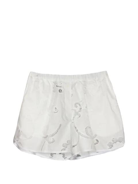 broderie-anglaise poplin shorts by SEMICOUTURE