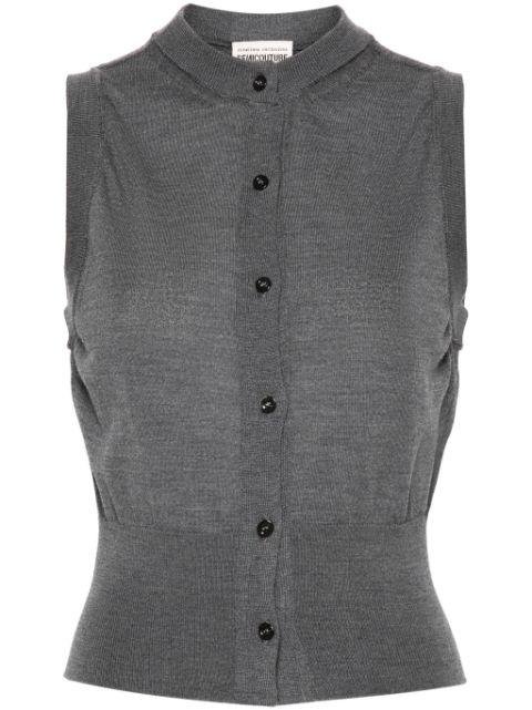 button-up knitted vest by SEMICOUTURE
