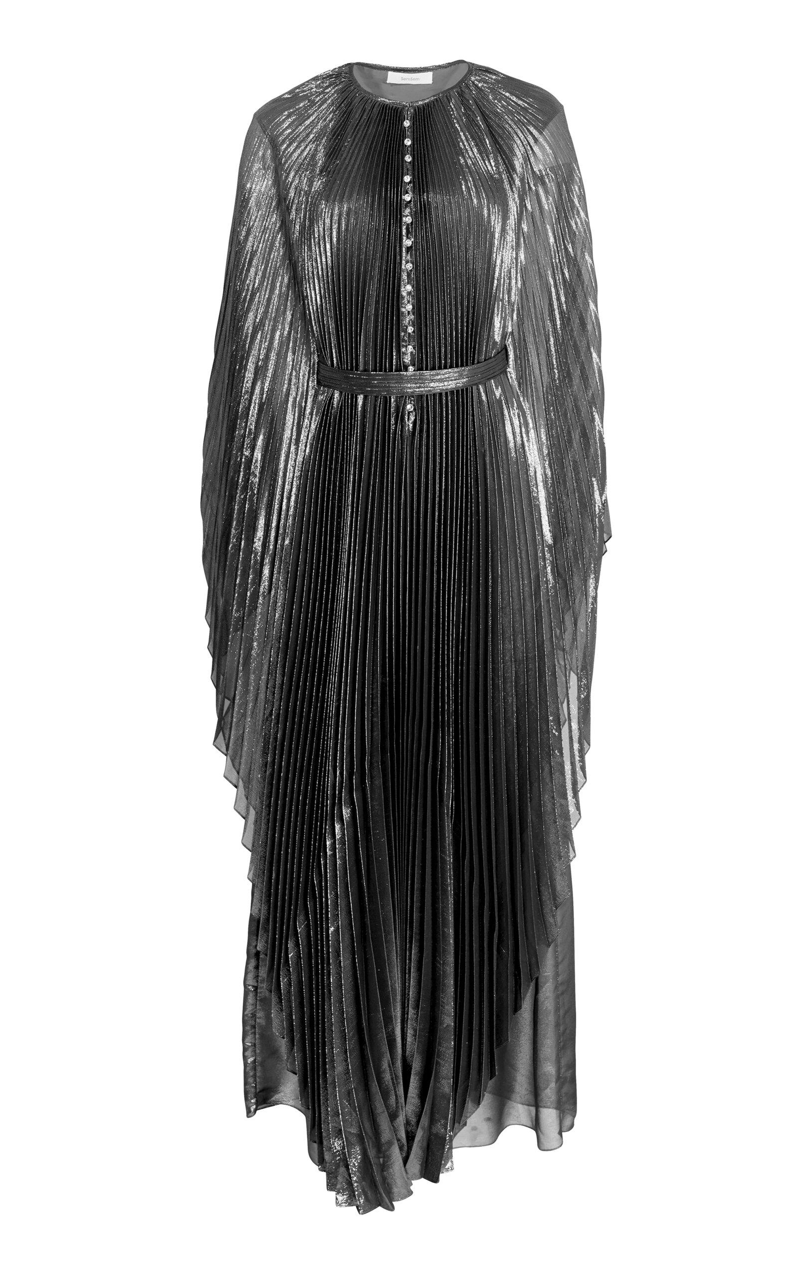 SemSem Pleated Lamé Caftan Dress - Moda Operandi by SEMSEM