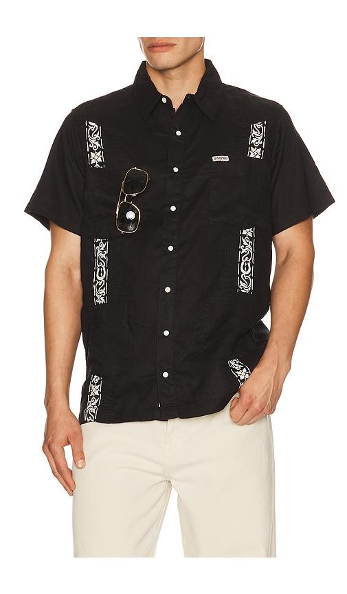 Sendero Provisions Co. Caballero Guayabera Shirt in Black by SENDERO PROVISIONS CO.