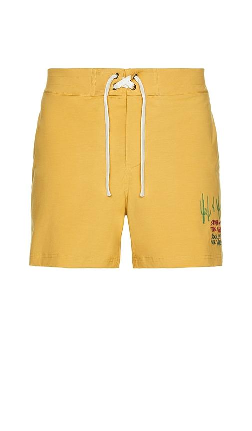 Sendero Provisions Co. Marejada Boardshorts in Mustard by SENDERO PROVISIONS CO.
