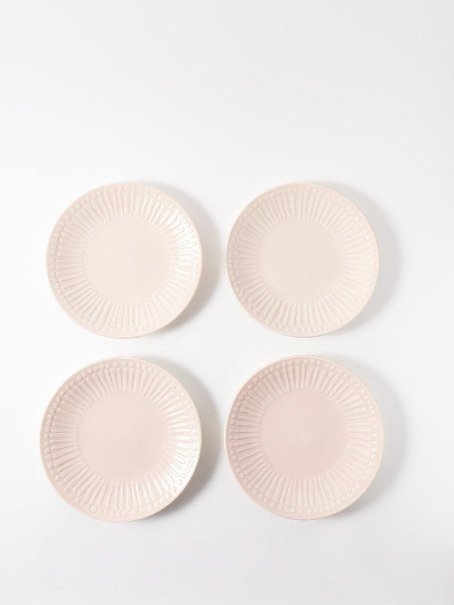 Set of four Waves ceramic dinner plates by SENSI STUDIO