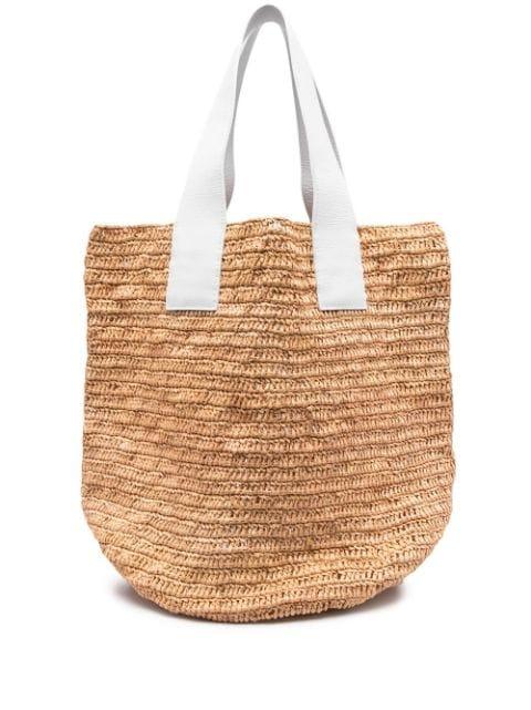 interwoven-straw oversize tote bag by SENSI STUDIO