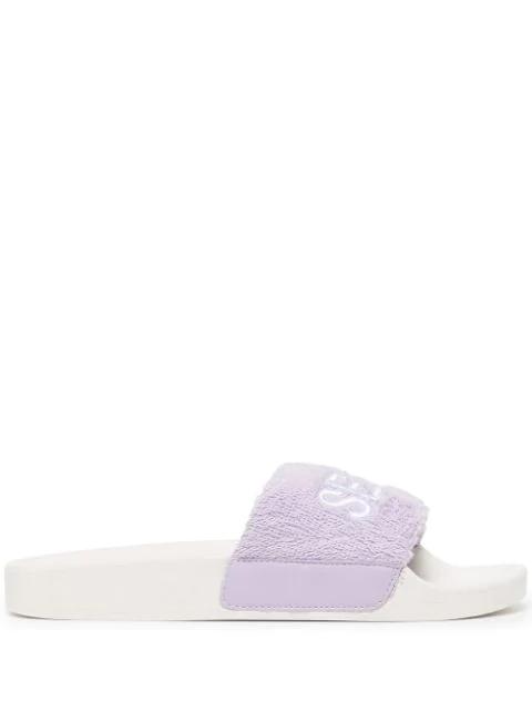 Elly logo embroidered-slides by SENSO