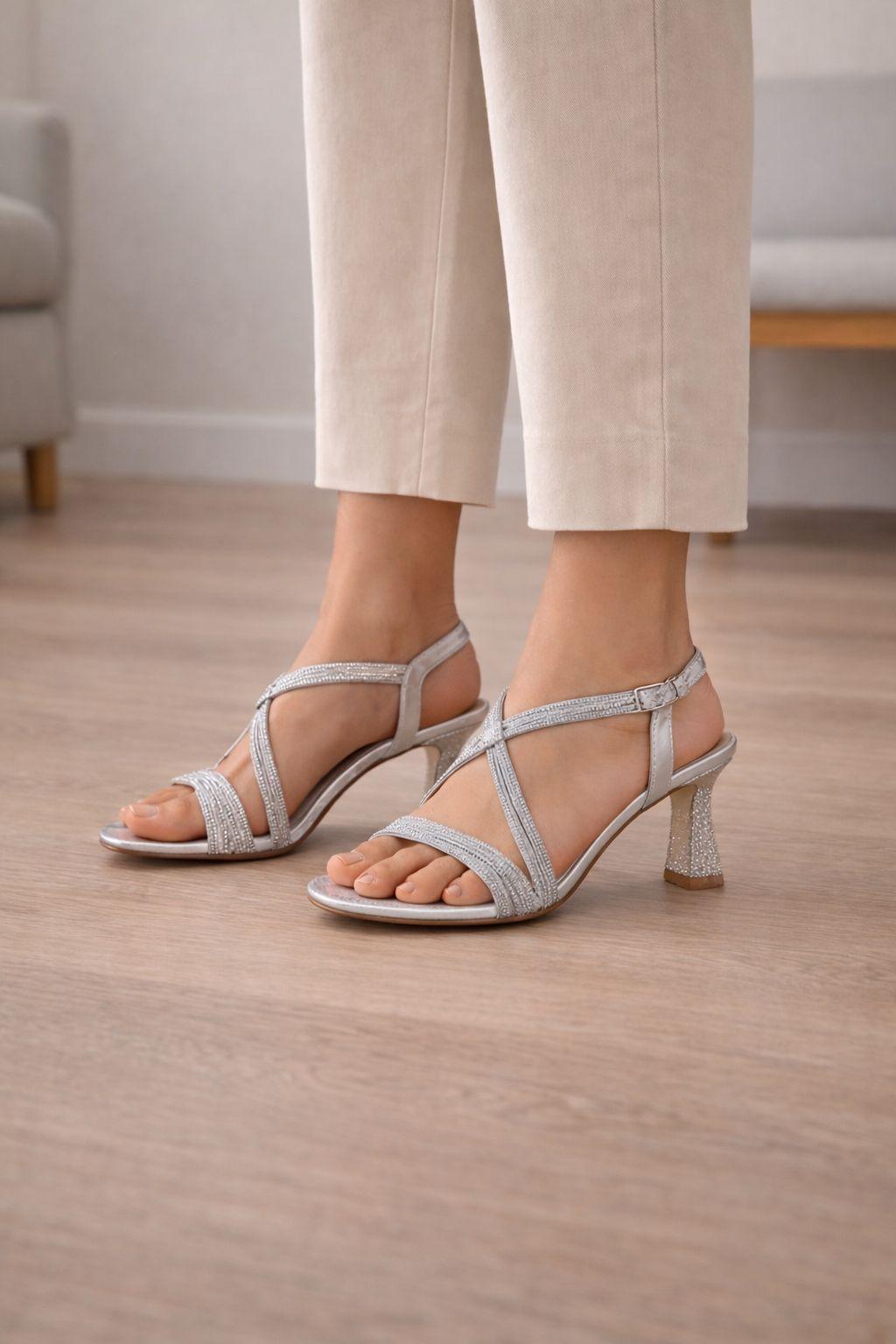 Heeled Sandals Buckle Polyurethane Comma Heel Summer Shoes by SEQWL