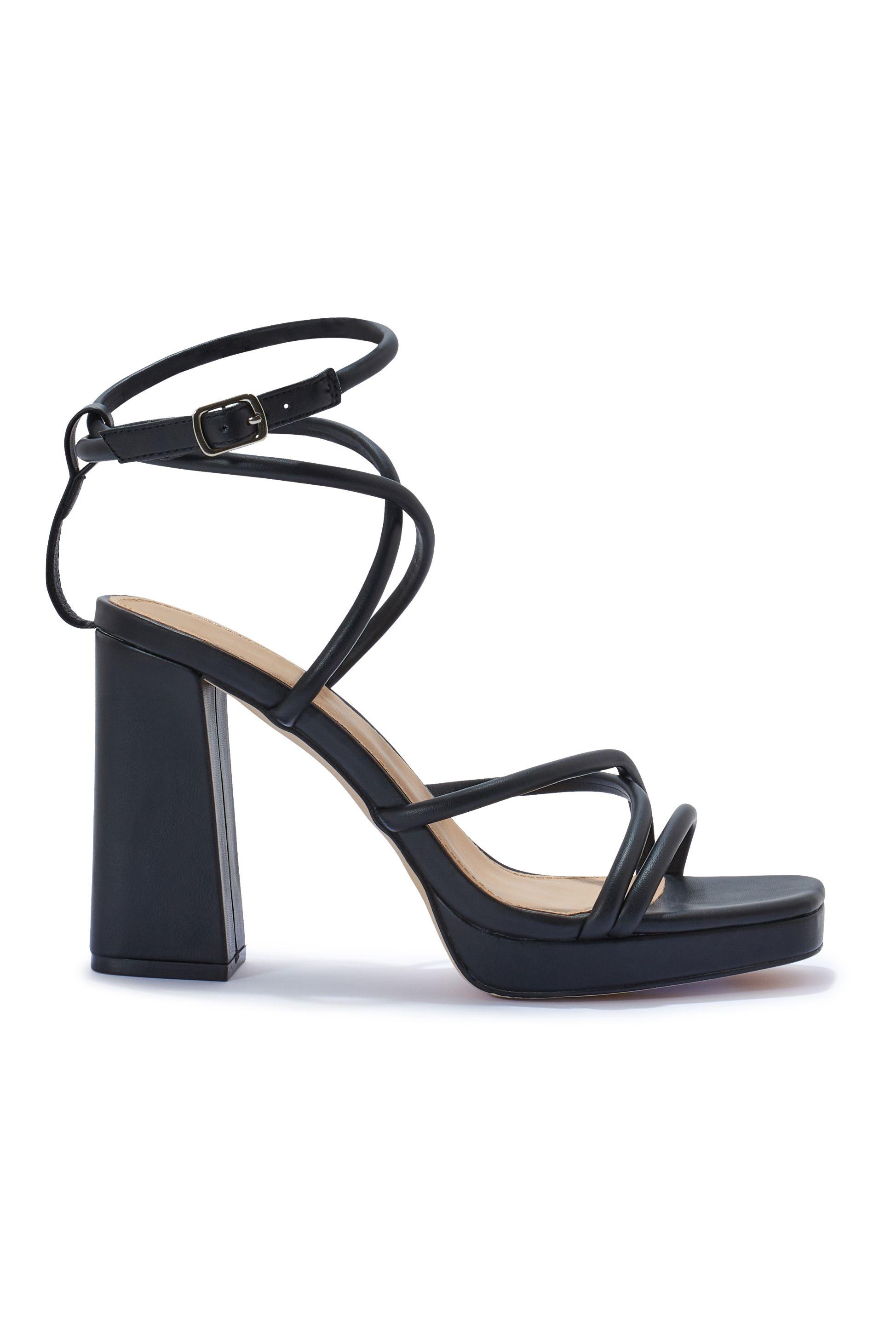 Heeled Sandals Buckle Strap Polyurethane Open Toe Block Heel Shoes by SEQWL