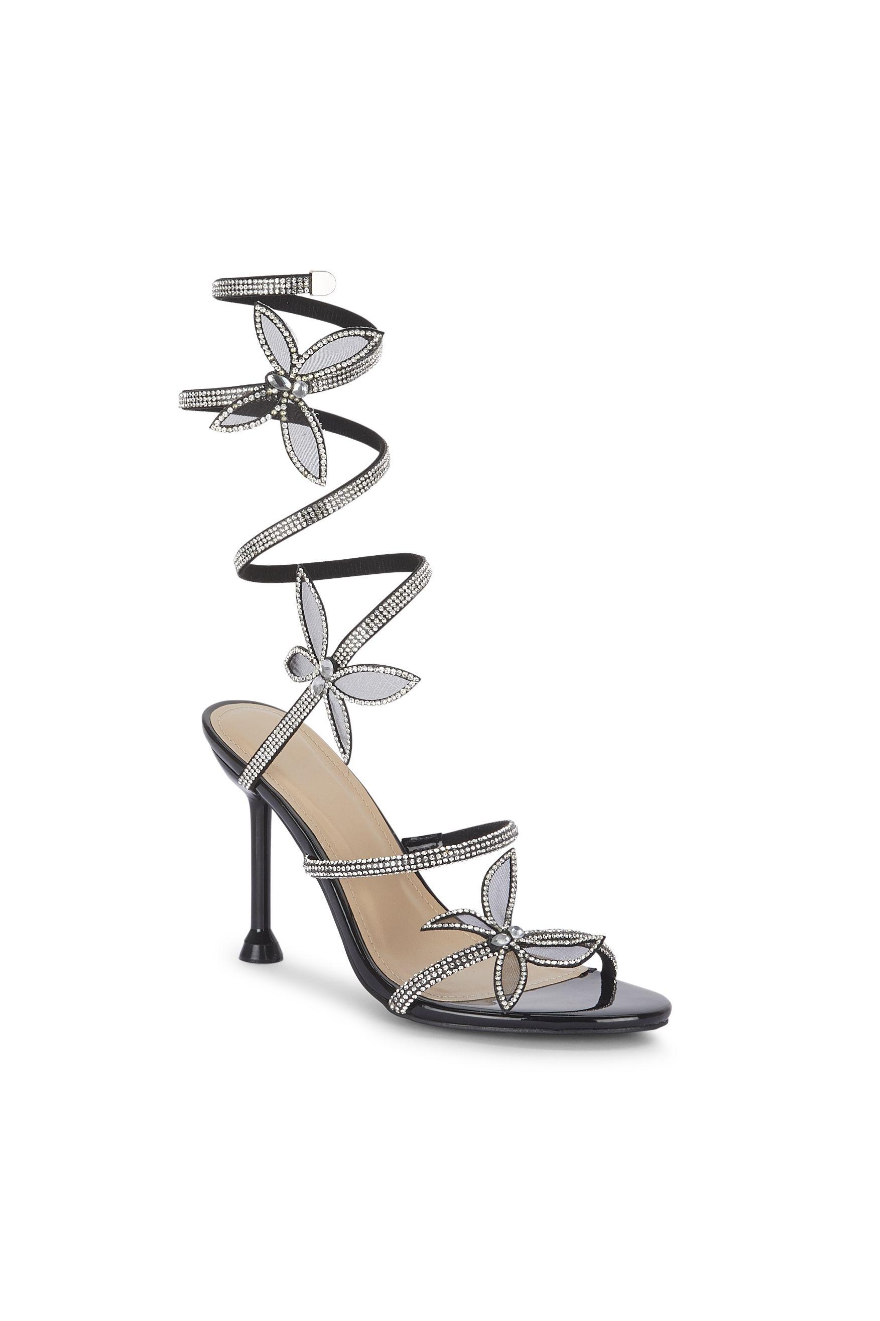 High Heels Strappy Sandals Polyurethane Open Toe Stiletto Shoes by SEQWL