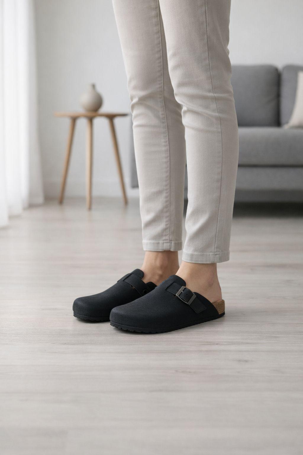 Mules Slip On Microfibre Flat Round Toe Shoes by SEQWL