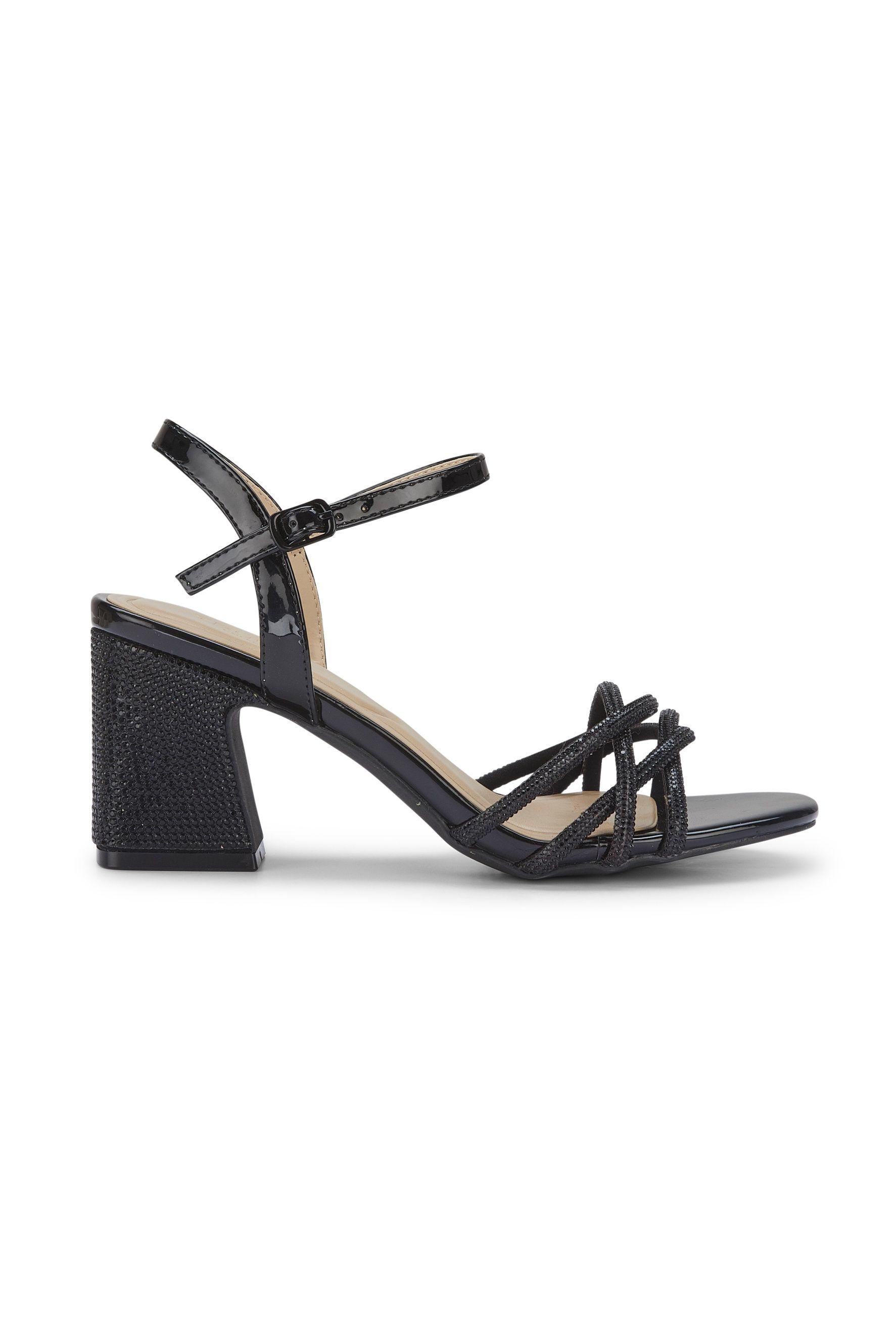 Strappy Chunky Heel Sandals With Buckle Closure Open Toe Summer Shoes by SEQWL
