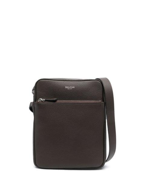 North South leather messenger bag by SERAPIAN