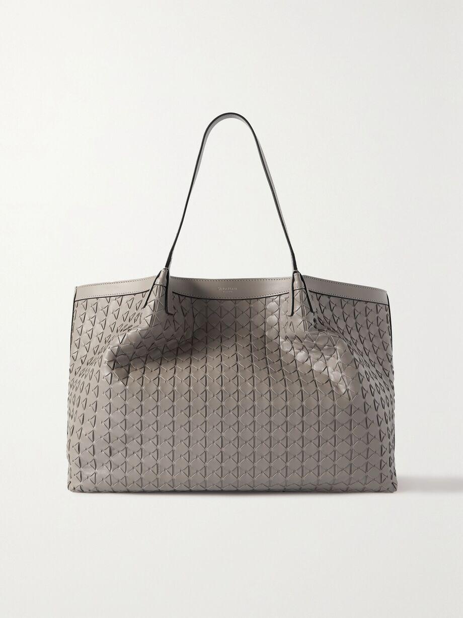Secret large woven leather tote by SERAPIAN