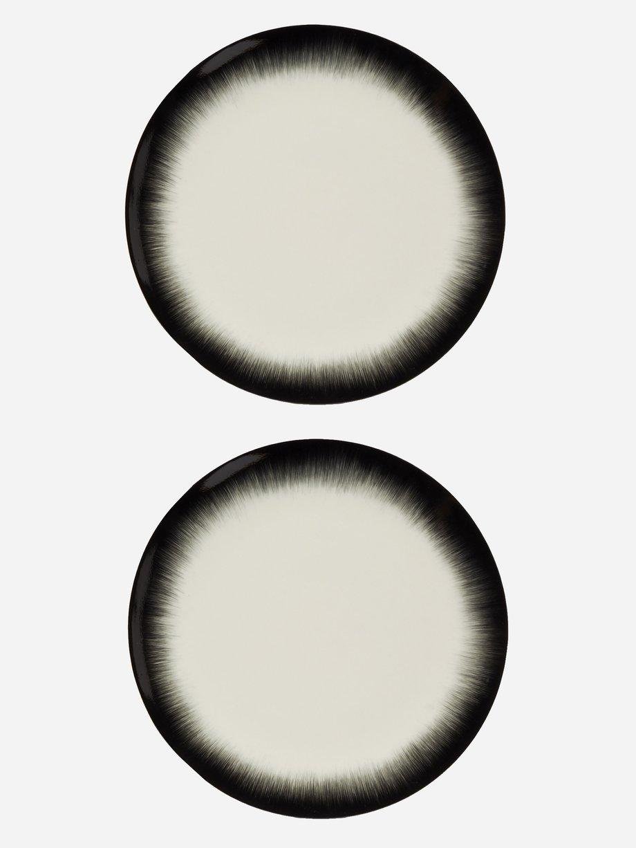 X Ann Demeulemeester set of two porcelain plates by SERAX