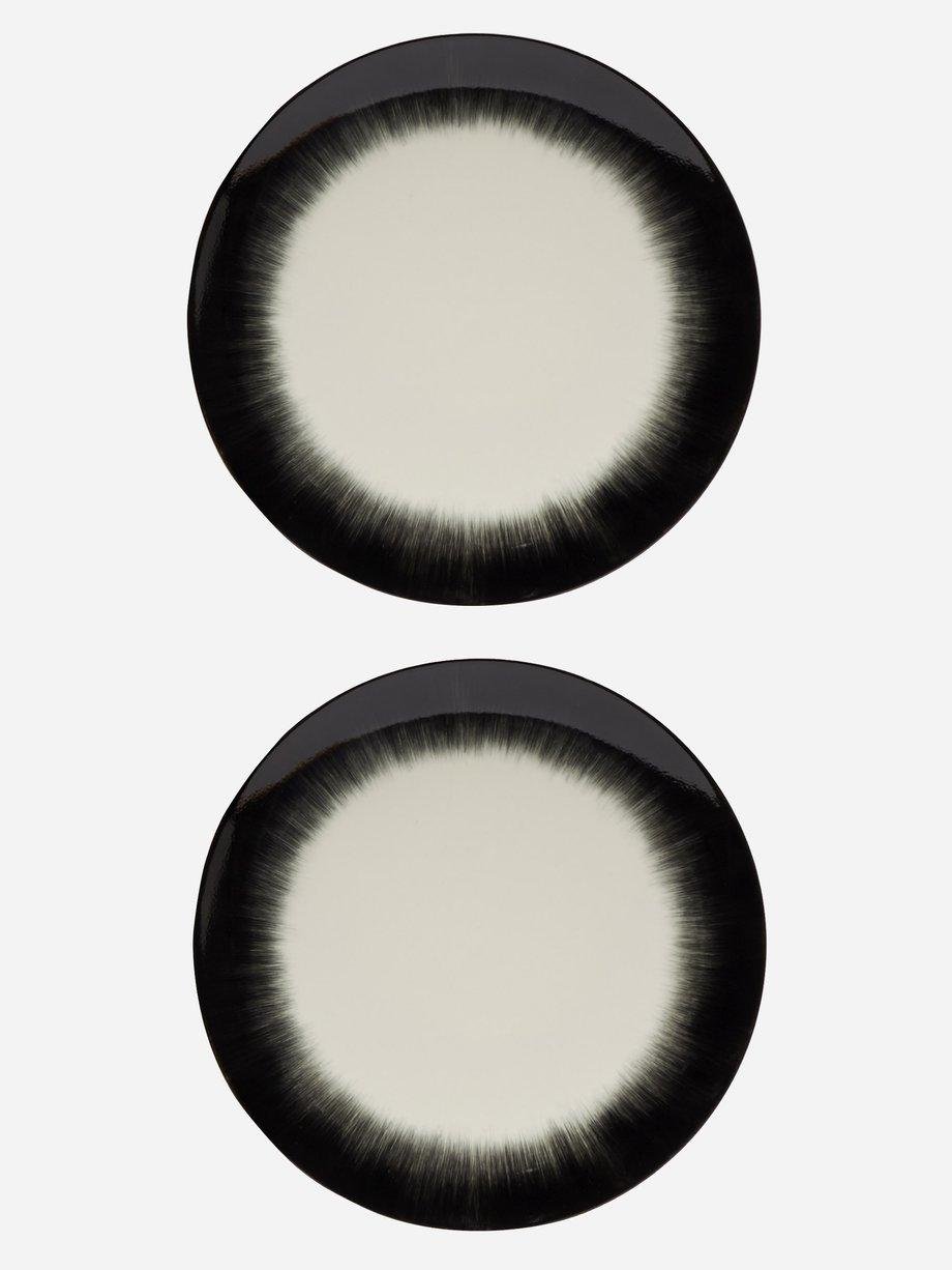 X Ann Demeulemeester set of two porcelain plates by SERAX