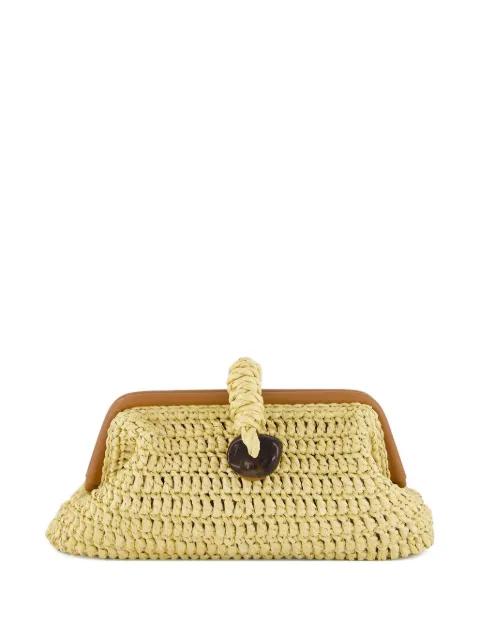 Delphine raffia-crochet clasp clutch by SERENA UZIYEL