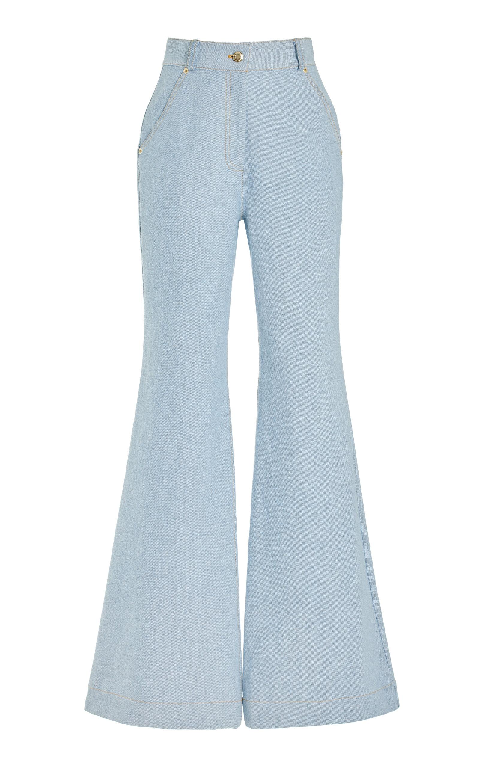 Sergio Hudson - Exclusive Denim High-Rise Flared-Leg Pants - Light Wash - US 12 - Moda Operandi by SERGIO HUDSON Sergio Hudson - Exclusive Denim High-Rise Flared-Leg Pants - Light Wash - US 12 - Moda Operandi by SERGIO HUDSON