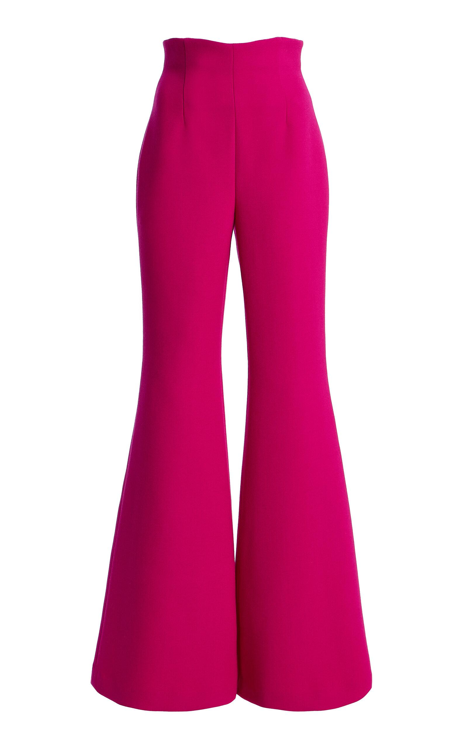Sergio Hudson High Waisted Stretch Suiting Mid-rise Boot Cut Pants - Moda Operandi by SERGIO HUDSON