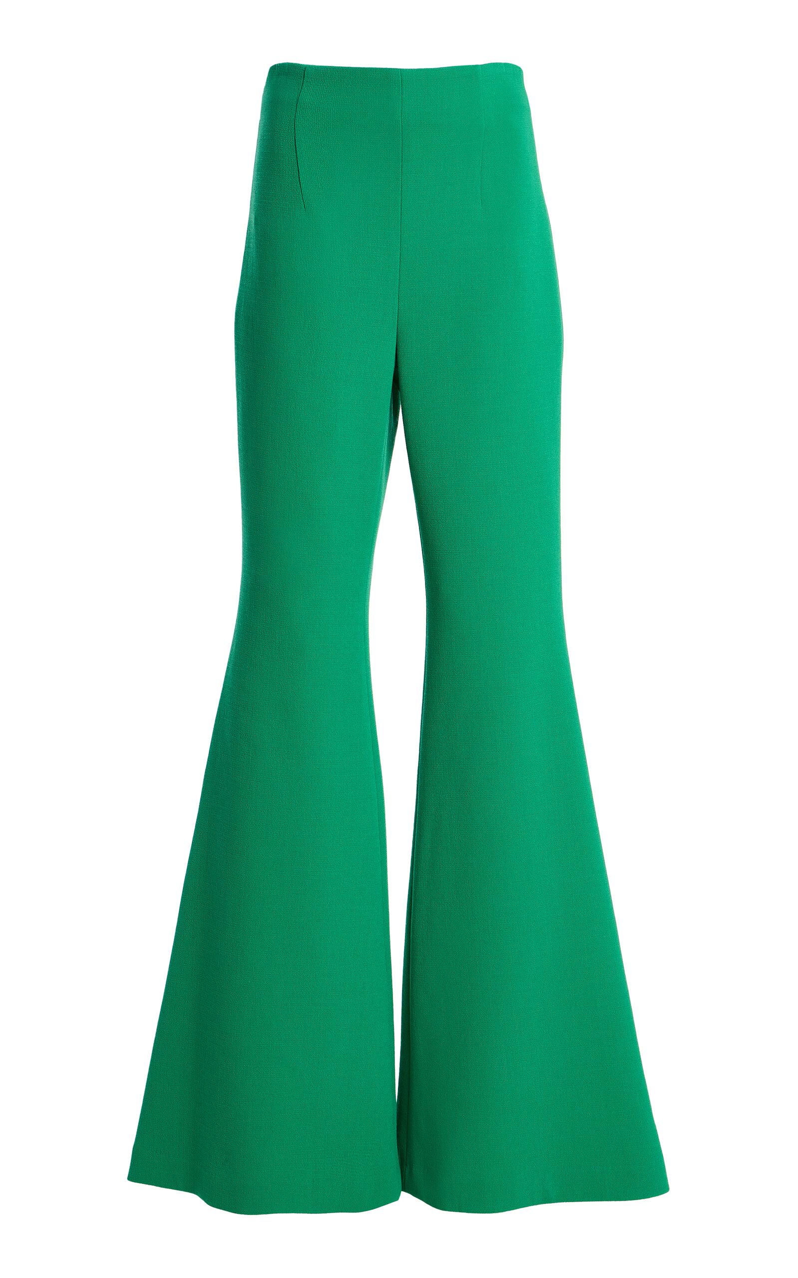 Sergio Hudson High Waisted Stretch Suiting Mid-rise Boot Cut Pants - Moda Operandi by SERGIO HUDSON