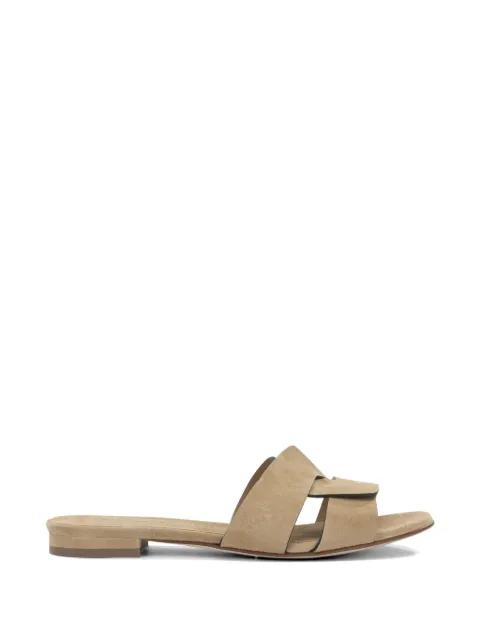 Aria crossover-strap suede slides by SERGIO LEVANTESI