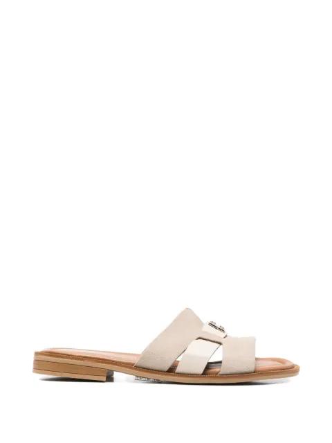 logo-plaque cut-out slippers by SERGIO MORETTI FIRENZE