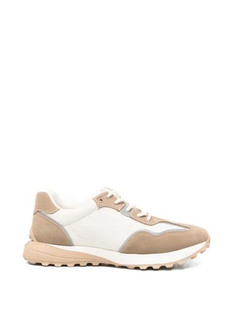perforated suede-panelled sneakers by SERGIO MORETTI FIRENZE