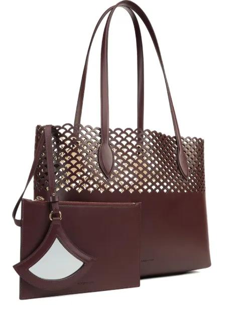 Sr Mermaid scallop-detail leather tote bag by SERGIO ROSSI