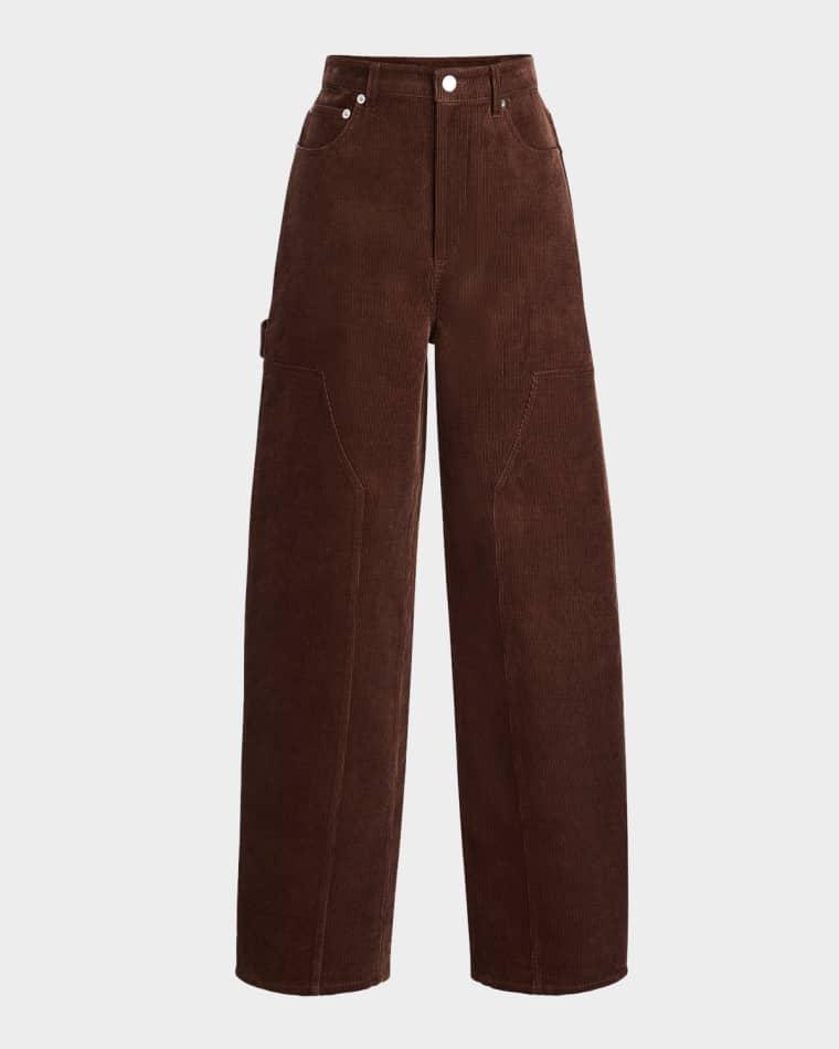 Fabi Corduroy Barrel-Leg Pants by SEROYA