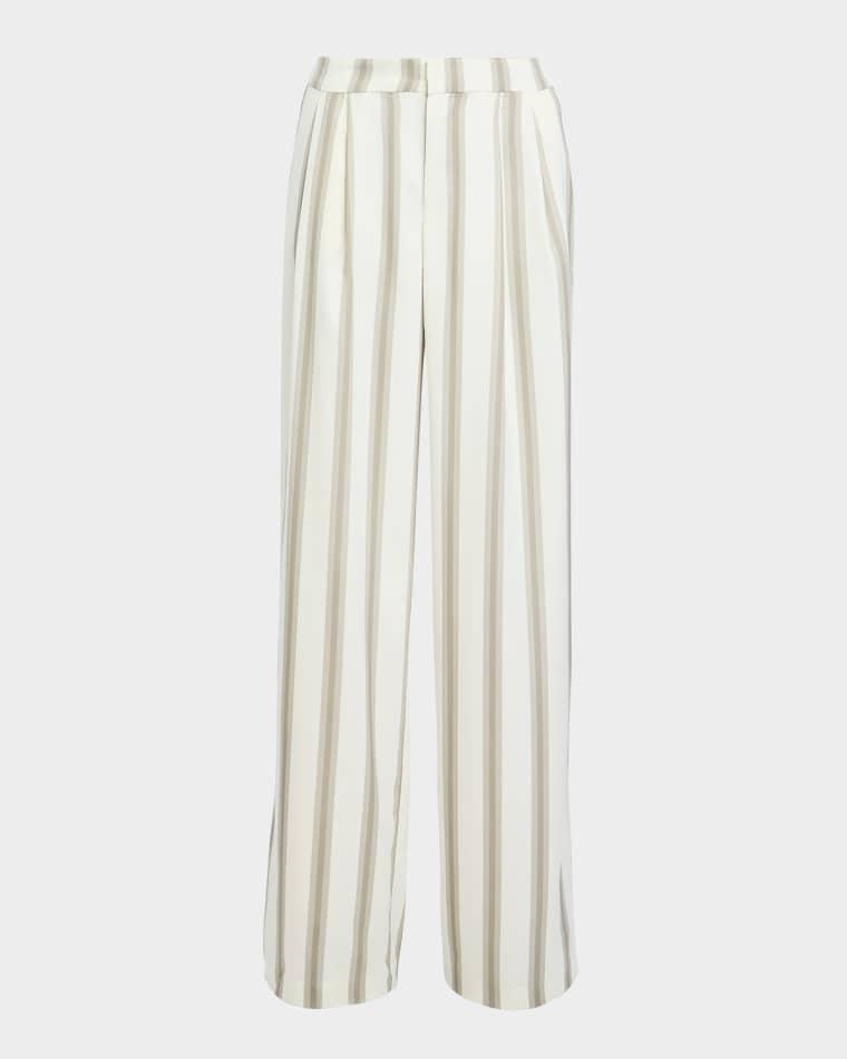 Marlowe Striped Satin Pants by SEROYA