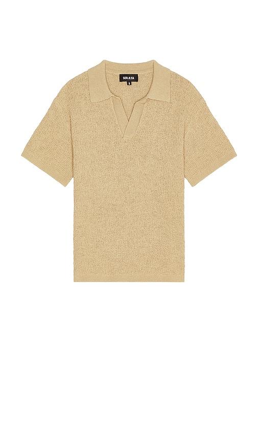 SEROYA Alexander Knit Polo Shirt in Brown by SEROYA