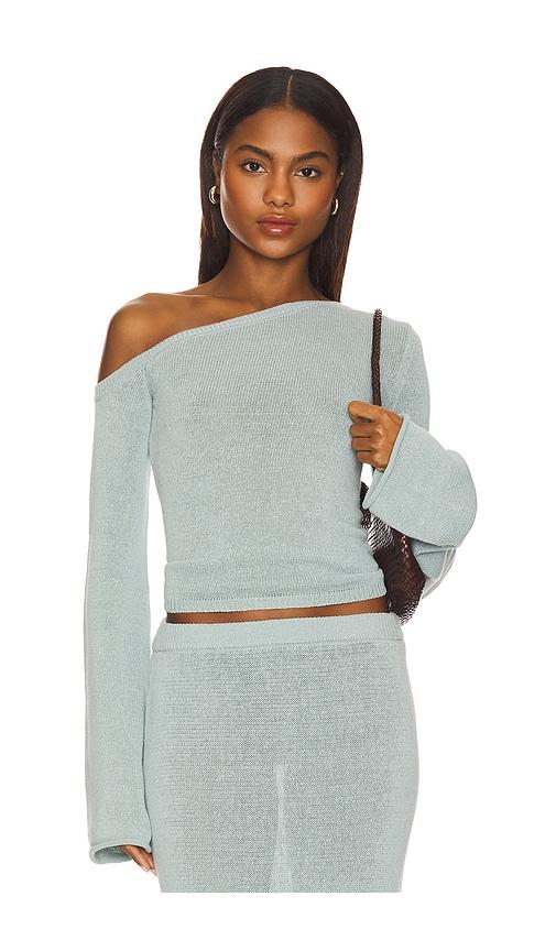 SEROYA Alivia Knit Top in Blue by SEROYA