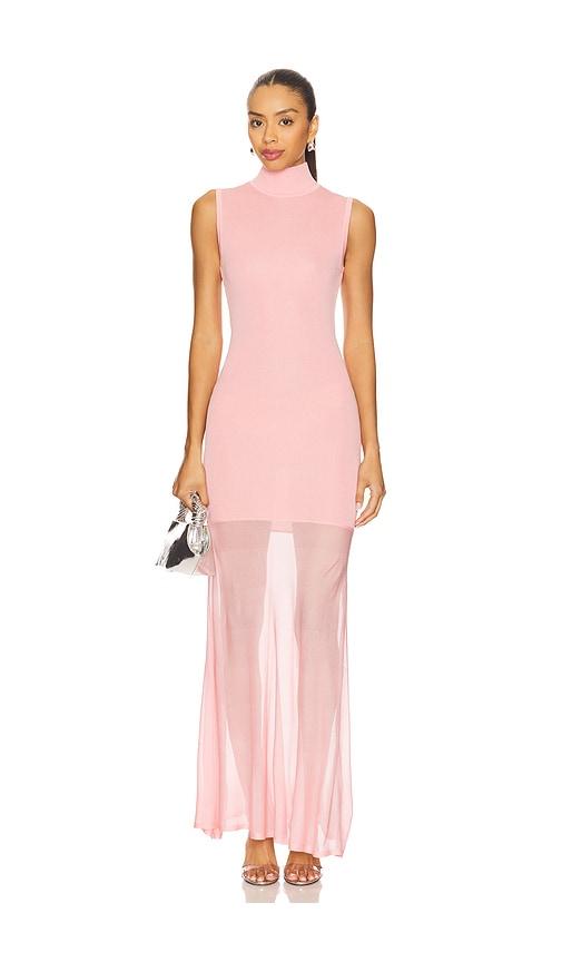 SEROYA Amine Knit Maxi Dress in Pink by SEROYA