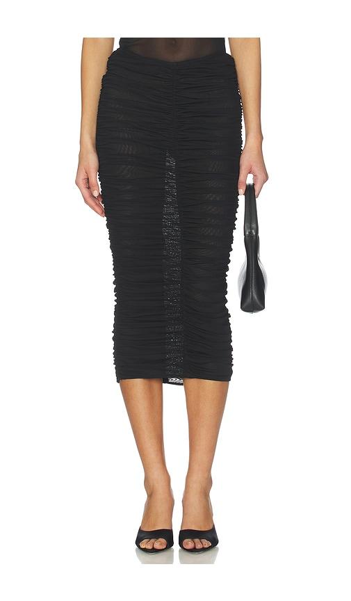 SEROYA Auralee Mesh Skirt in Black by SEROYA