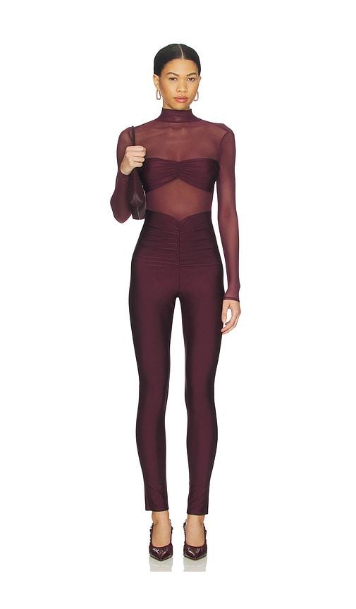 SEROYA Brietta Catsuit in Wine by SEROYA