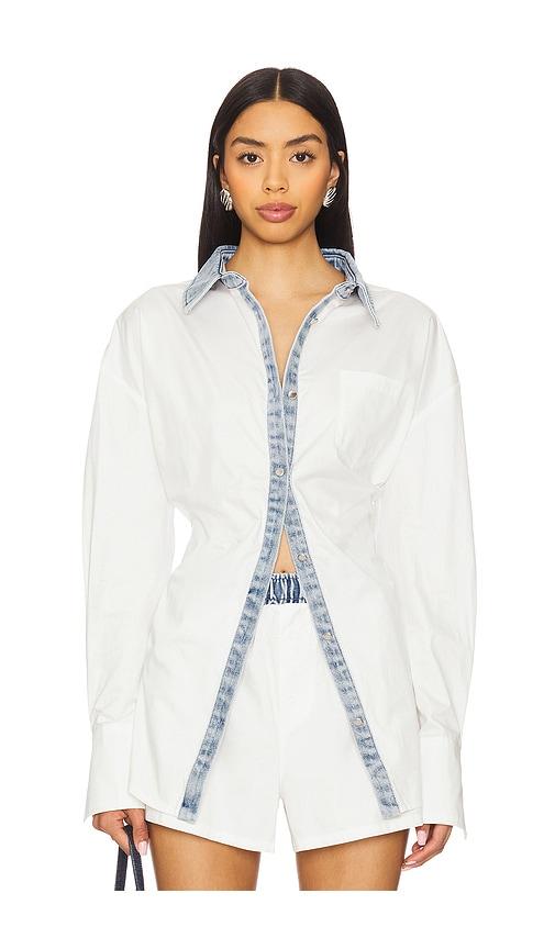 SEROYA Gill Oversized Shirt in White by SEROYA